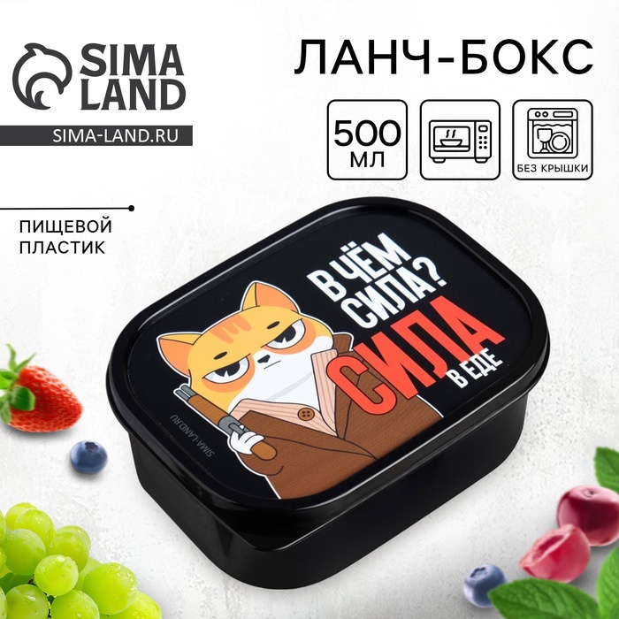 Ланч - бокс прямоугольный «В чём сила?», 500 мл